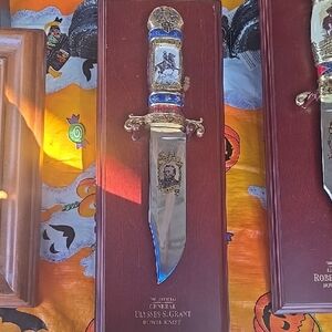 Decorative Knife with Blue and Gold Accents